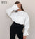 Turn-Down Collar Long Tied Sleeve Button Up Blouse